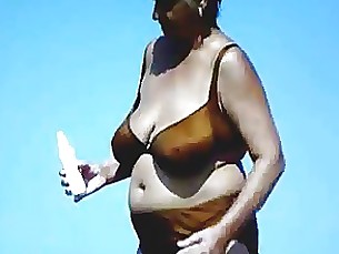 Amateur Beach Bus Busty Granny Mature