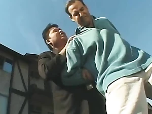 Horny slut with nice round ass rides a hard white cock