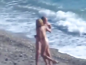 golden haired milfma and her man get caught by beach sex voye