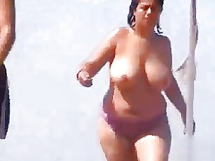 Amateur Beach Big Tits Boobs BBW Mature