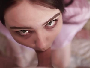 She makes her husband a surprise, sweetly sucks another guy's dick