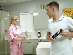 Fucking my Remote Control Step-Mom with Huge Tits - Cory Chase