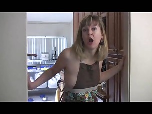 Amateur Blonde Cougar Hot Kitchen Small Tits Little Mammy